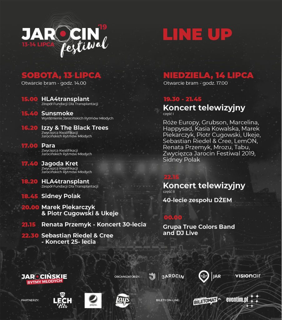 Jarocin Festival 2019 timetable, line-up