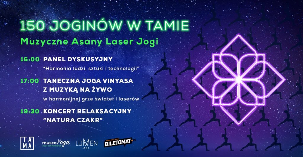 150 Joginów w Tamie | Muzyczne Asany Laser Jogi