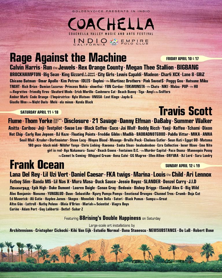 Coachella 2020 - line-up