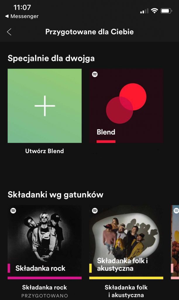 Spotify nowa funkcja Blend