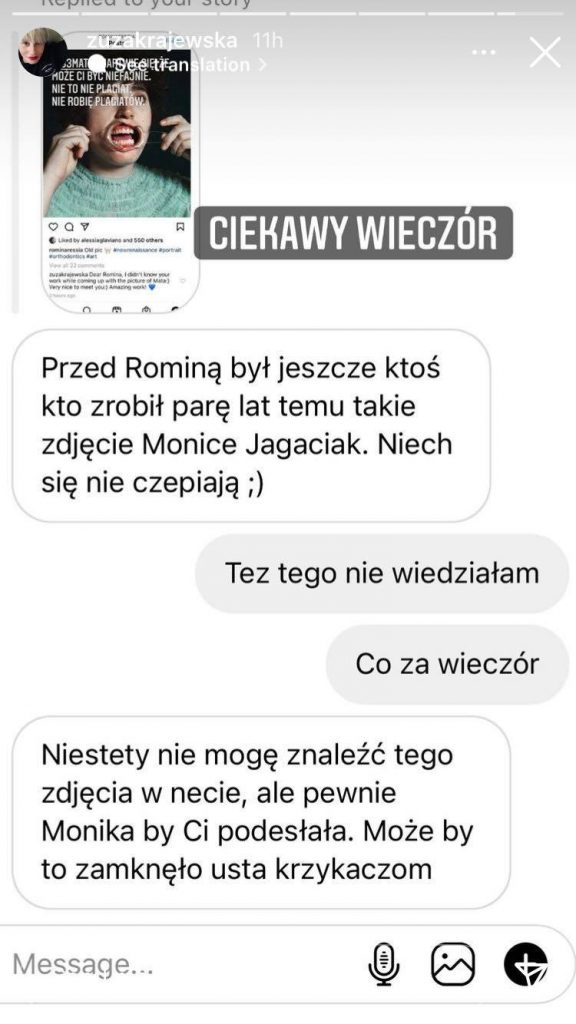 Zuza Krajewska, instastory