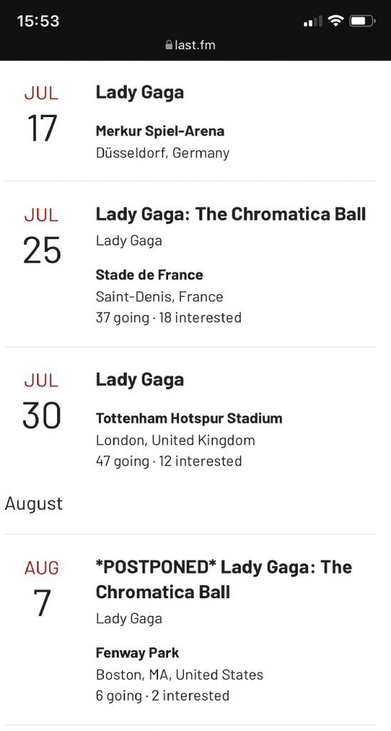 Lady Gaga koncerty Polska data chromatica ball