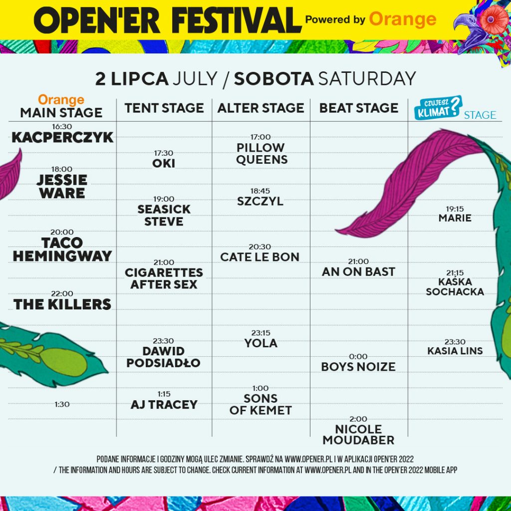 open'er festival 2022 bez The Chemical Brothers