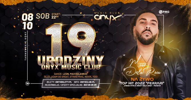 19 URODZINY Onyx Music Club! MEGA HIT "Ferrari" na żywo!