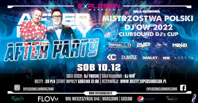 Koncert AFTER PARTY , sala klubowa: Mistrzostwa Polski DJów Clubsound Djs CUP