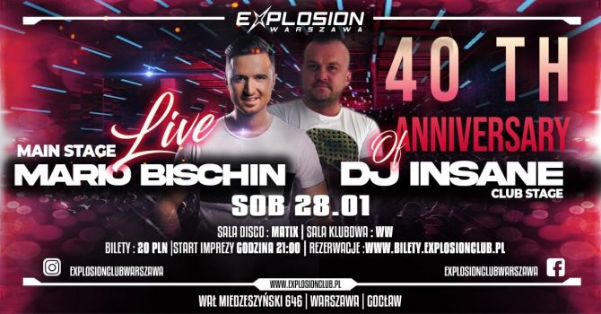 MARIO BISCHIN, sala klubowa - DJ INSANE 40 Urodziny !