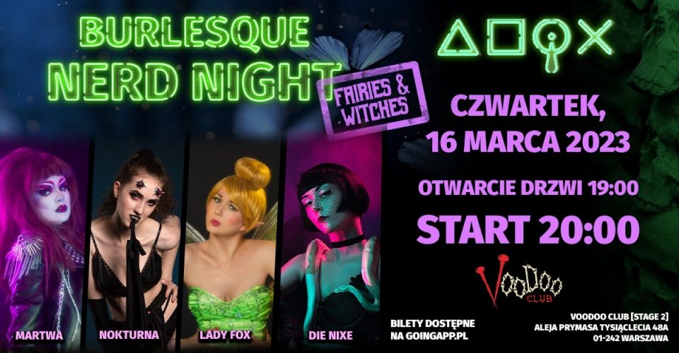 Burlesque Nerd Night FAIRIES & WITCHES EDITION at VooDoo Club