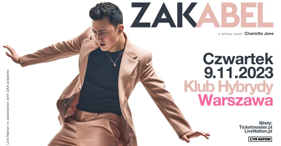 Zak Abel - 2023 European Tour - Klub Hybrydy, 09.11.2023