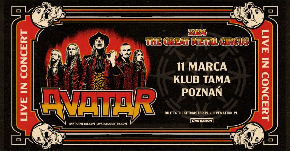 Avatar - THE GREAT METAL CIRSUS - 11.03.2024 | Klub Tama | Poznań