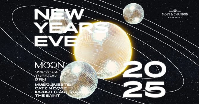 NEW YEAR’S EVE 2025 – “SHINY DISCO BALLS” with CATZ N DOGZ & iROBOT & THE SAINT