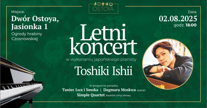 Letni Koncert w wykonaniu japońskiego pianisty Toshiki Ishii