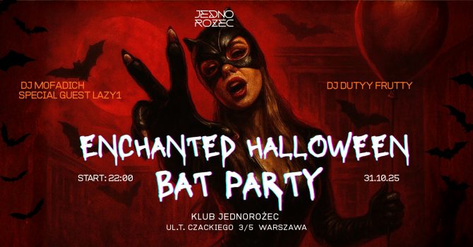 Enchanted Halloween Bat Party x Bacardi - Klub Jednorożec w Warszawie