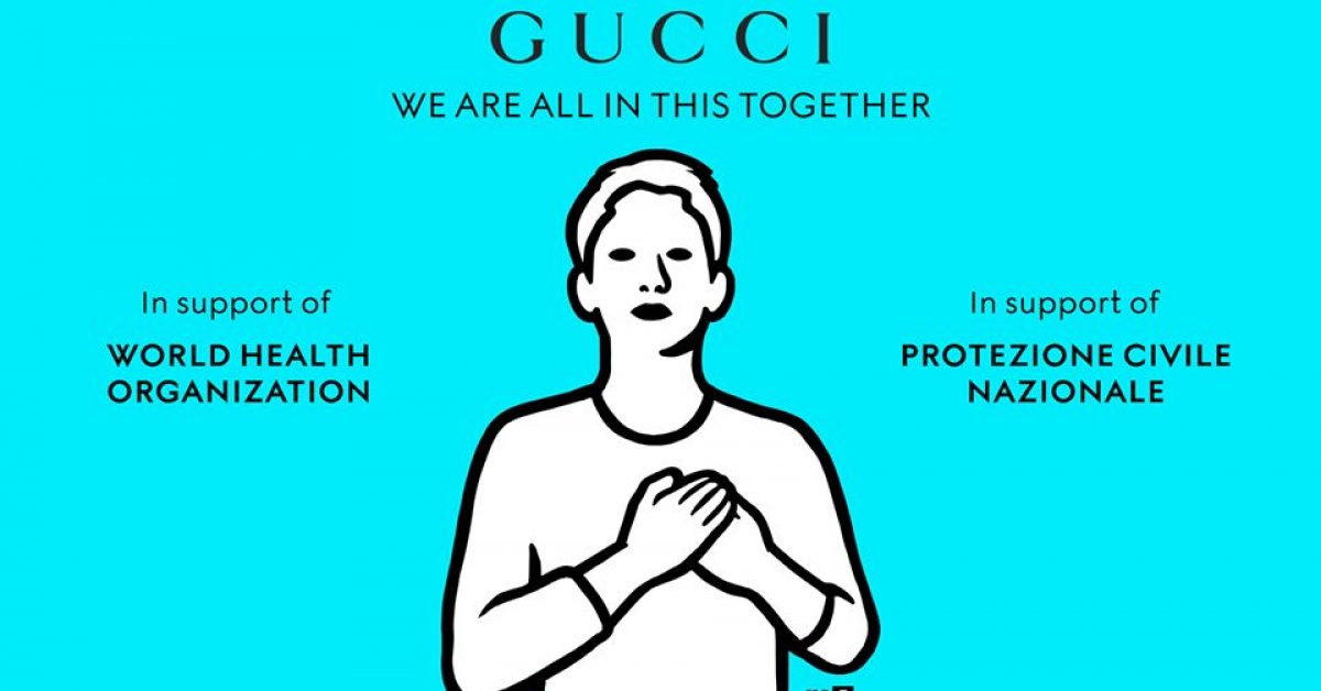 WHO przejęło media społecznościowe Gucci, aby edukować o koronawirusie